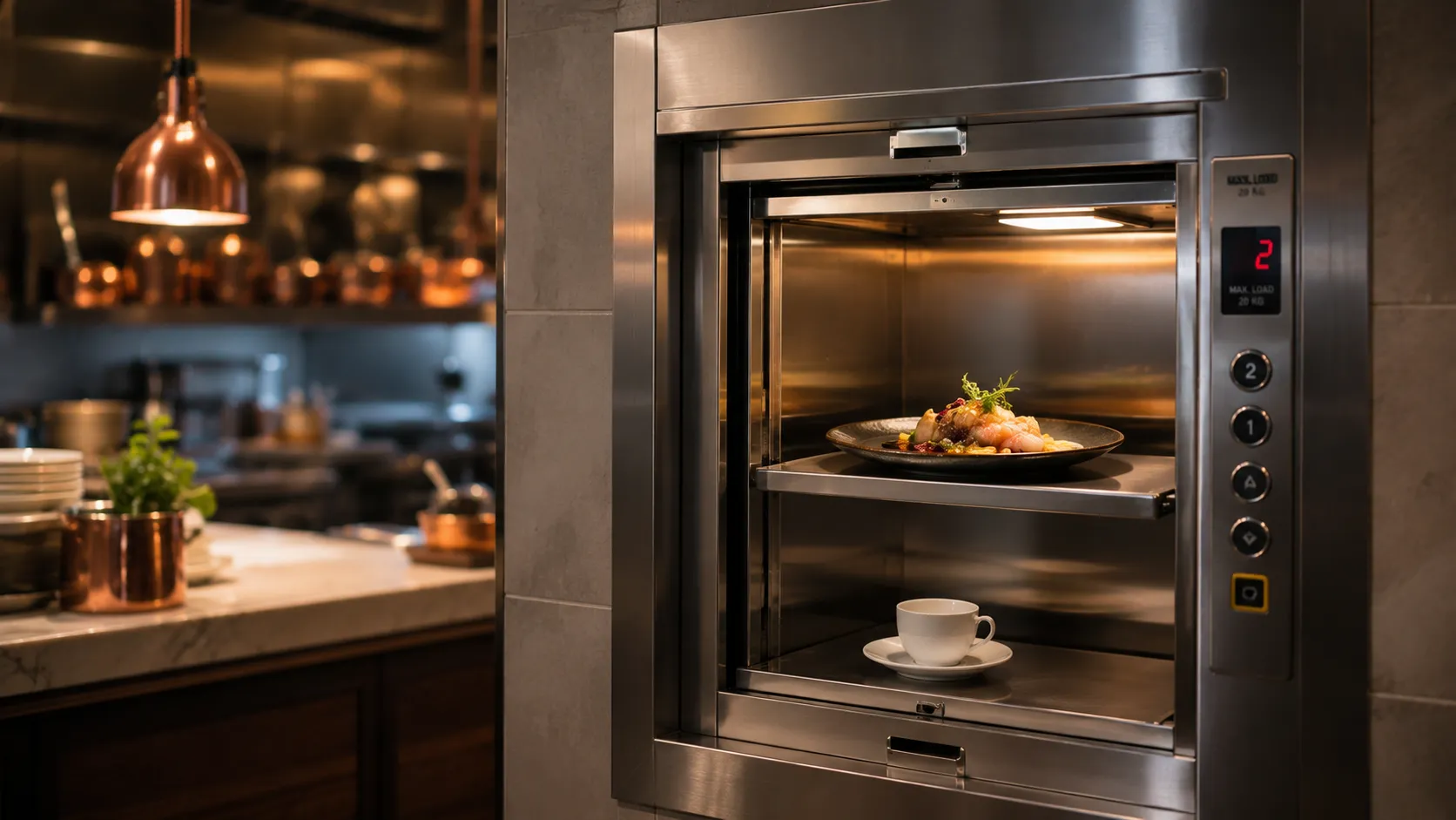 Stainless steel kitchen dumbwaiter lift